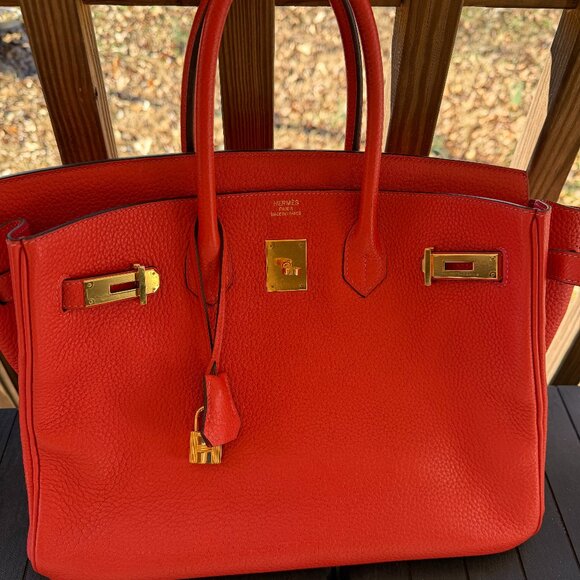Hermes Birkin 35 Handbag Orange Poppy Togo with Gold Hardware - Picture 3 of 17